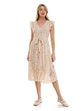 Luxology Smocked Bodice Fit and Flare dress